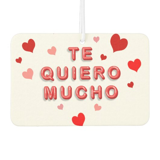 Red Heart Confetti Te Quiero Mucho 3d Letters Luchtverfrisser (Voorkant)
