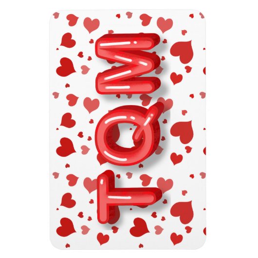 Red Heart Confetti Te Quiero Mucho 3d Letters Magneet (Verticaal)