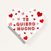 Red Heart Confetti Te Quiero Mucho 3d Letters Notitieboek (Voorkant)