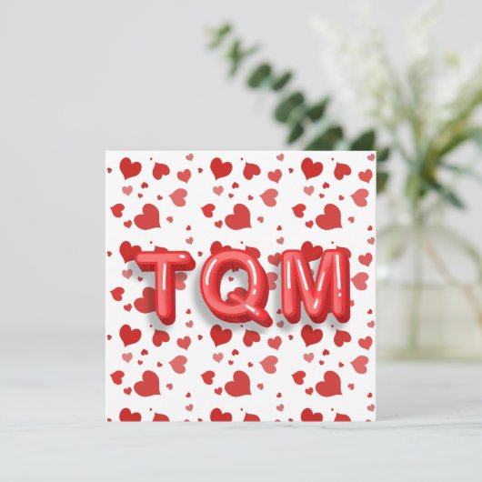 Red Heart Confetti TQM 3d letters (Staand voorkant)