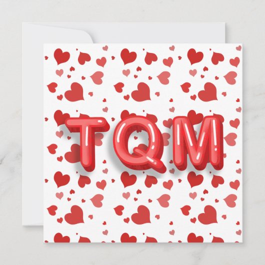Red Heart Confetti TQM 3d letters (Voorkant)
