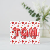 Red Heart Confetti TQM 3d letters Briefkaart (Staand voorkant)