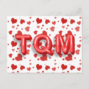 Red Heart Confetti TQM 3d letters Briefkaart