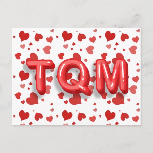 Red Heart Confetti TQM 3d letters Briefkaart (Voorkant)