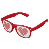Red Heart Cool Valentijnsdag Celebration Retro Zonnebril (Gekanteld)