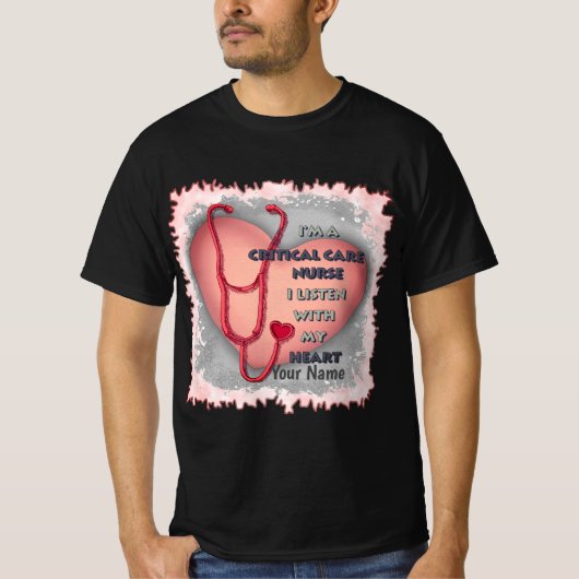Red Heart Critical Care T-shirt voor verpleegkundi (Voorkant)
