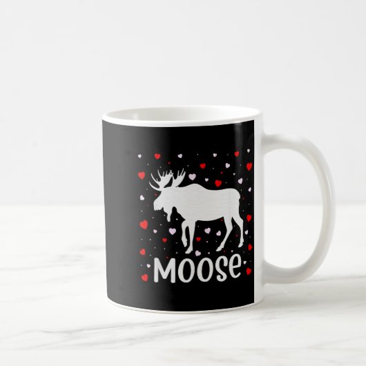 Red Heart Cud Love Graphic Moose Lover Valentine D Koffiemok (Rechts)