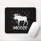 Red Heart Cud Love Graphic Moose Lover Valentine D Muismat (Met muis)