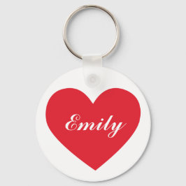 Red Heart Custom Name of Text Sleutelhanger
