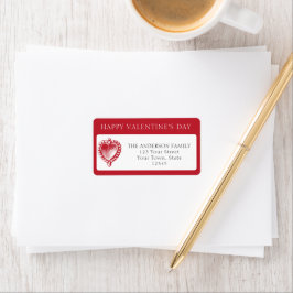 Red Heart Custom Valentijn Return Address Etiket