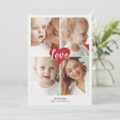 Red Heart Cute Love Foto Valentine Day Feestdagenkaart (Staand voorkant)