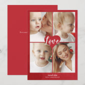 Red Heart Cute Love Foto Valentine Day Holiday Ca Feestdagenkaart (Voorkant / Achterkant)