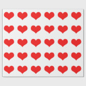 Red Heart Cute Valentijnsdag White - Aangepaste kl Cadeaupapier (Vlak)