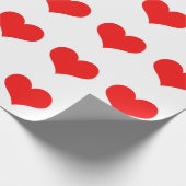 Red Heart Cute Valentijnsdag White - Aangepaste kl Cadeaupapier (Hoek)