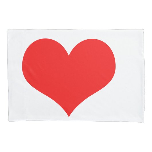 Red Heart Cute Valentine's Day White Custom Color Kussensloop (Voorkant)