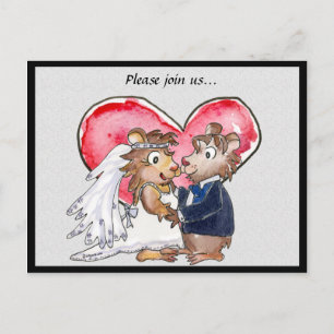 Red Heart Cute Wedding Save the Date Kaarten