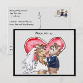 Red Heart Cute Wedding Save the Date Kaarten (Voorkant / Achterkant)