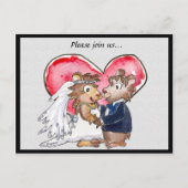 Red Heart Cute Wedding Save the Date Kaarten (Voorkant)