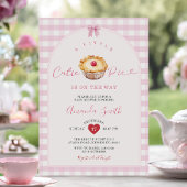 Red Heart Cutie Pie Pink Gingham Baby shower Kaart