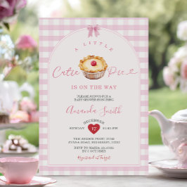 Red Heart Cutie Pie Pink Gingham Baby shower Kaart