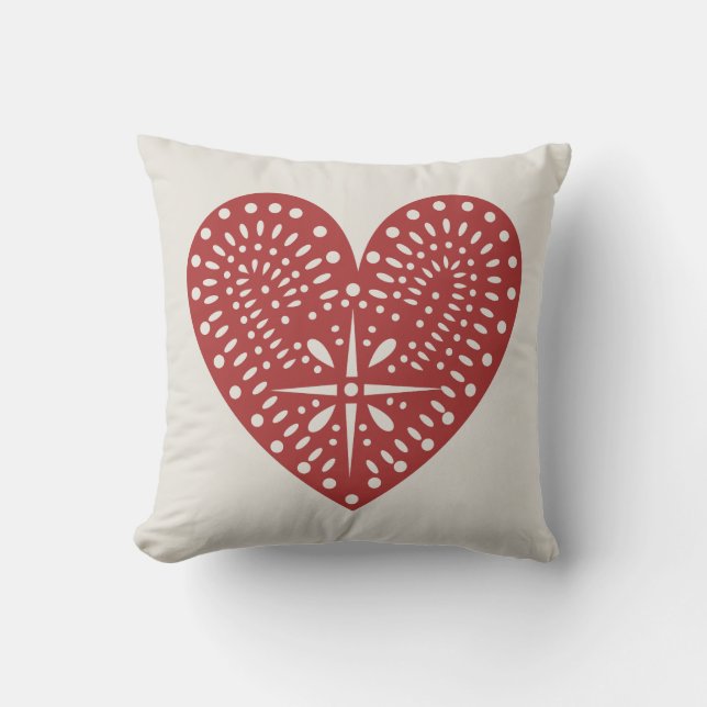 Red Heart Cutout geïnspireerde Pillow Kussen (Voorkant)