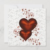 Red Heart Damask Sweet 16 Verjaardagsfeest Kaart (Achterkant)