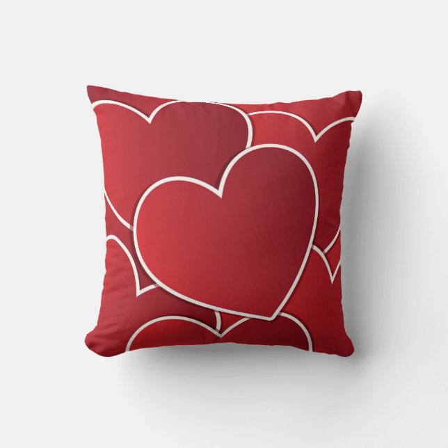 Red Heart Decorative Pillow Kussen (Voorkant)