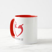 Red Heart Deer Paar Gepersonaliseerde Valentijnsda Mok (Voorkant links)