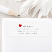 Red Heart Delciate Bedankt voor je huwelijk Etiket (Insitu)