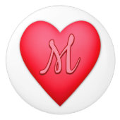 Red Heart Design gepersonaliseerd Initiaal Keramische Knop (Voorkant)