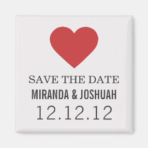 Red Heart Design Save The Date Magneten