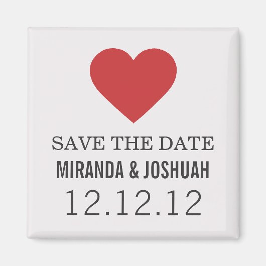 Red Heart Design Save The Date Magneten (Voorkant)