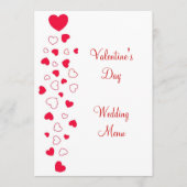 Red Heart Design Valentijnsdag bruiloft Menu (Voorkant)