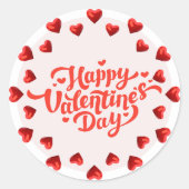 Red Heart Design Valentin Sticker (Voorkant)