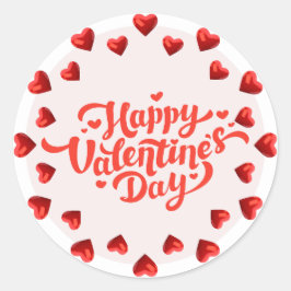 Red Heart Design Valentin Sticker