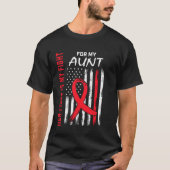 Red Heart Disease Awareness Flag Aunt Supporter Pr T-shirt (Voorkant)