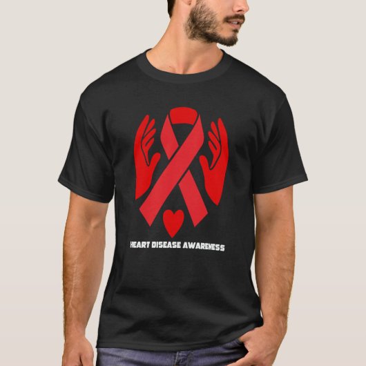 Red Heart Disease Awareness In February Heart Heal T-shirt (Voorkant)