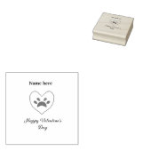 Red heart dog cat paw happy Valentine's day name  Rubberstempel (Gestempeld)