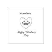 Red heart dog cat paw happy Valentine's day name  Rubberstempel (Afrduk)
