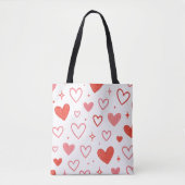 Red Heart Doodle Canvas tas (Voorkant)