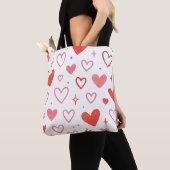 Red Heart Doodle Canvas tas (Dichtbij)