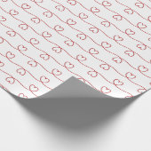 Red Heart Doodle Lines Cadeaupapier (Hoek)