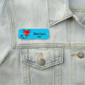 Red Heart EKG en Stethoscoop Medical Blue Naamplaatje (In situ)