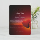 Red Heart Elegant Valentijnse huwelijksdag Kaart (Staand voorkant)