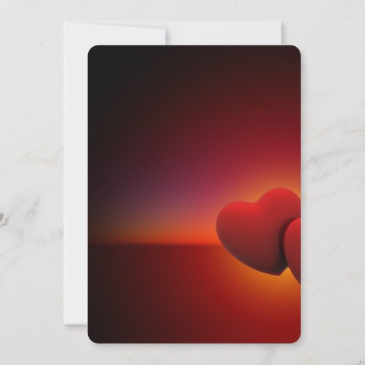 Red Heart Elegant Valentijnse huwelijksdag Kaart (Achterkant)