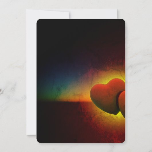 Red Heart Elegant Valentijnse huwelijksdag Kaart (Achterkant)