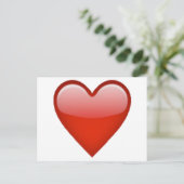 Red Heart - Emoji Briefkaart (Staand voorkant)