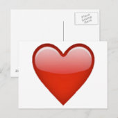 Red Heart - Emoji Briefkaart (Voorkant / Achterkant)