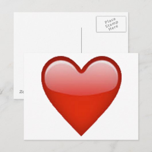 Red Heart - Emoji Briefkaart (Voorkant / Achterkant)