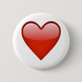 Red Heart - Emoji Ronde Button 5,7 Cm (Voorkant)